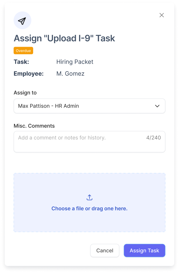 Assign modal